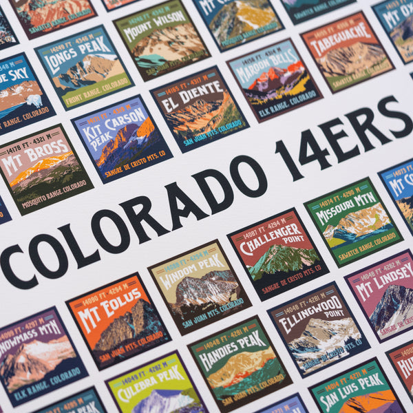 The Colorado 14ers Art Print