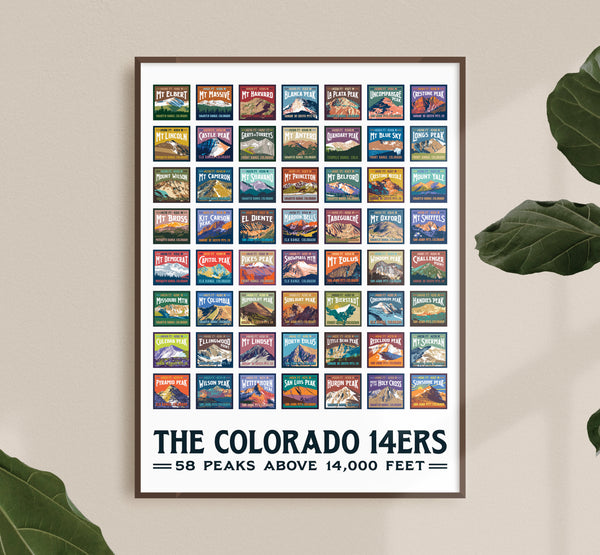 The Colorado 14ers Giclee Art Poster Print