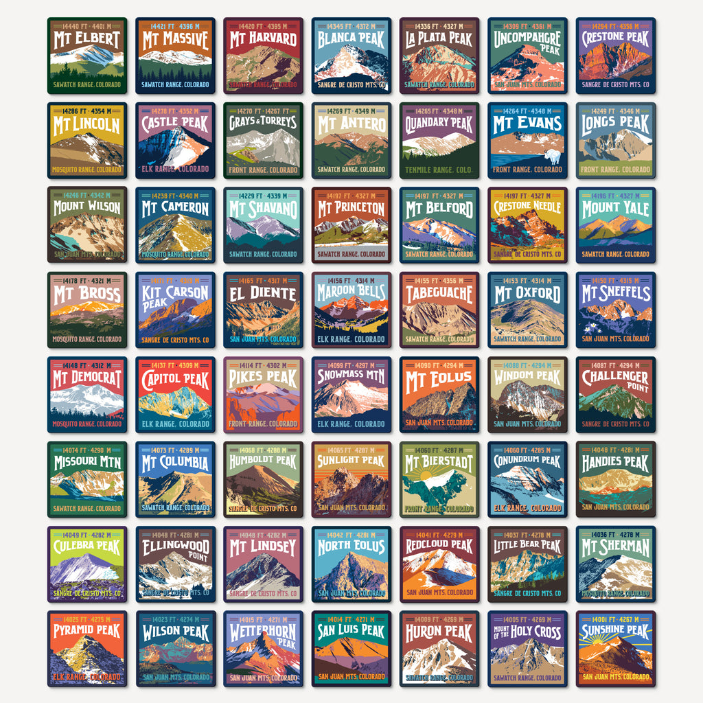 Colorado 14ers Sticker Collection