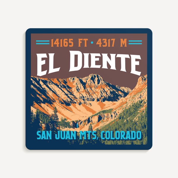 El Diente Peak Colorado 14er Sticker