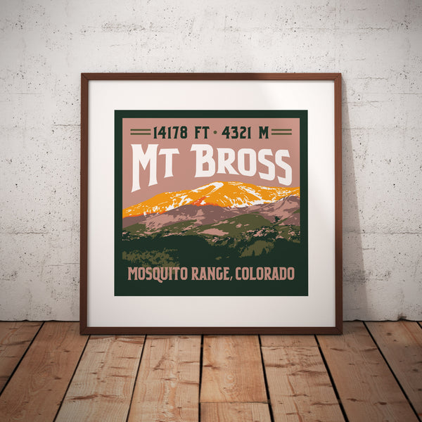 Mount Bross Colorado 14er Giclee Art Print