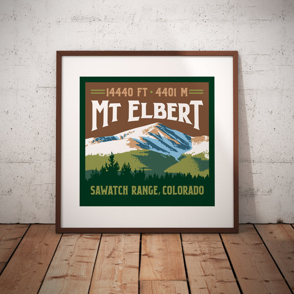 Mt Elbert Sawatch Range Colorado 14er Poster