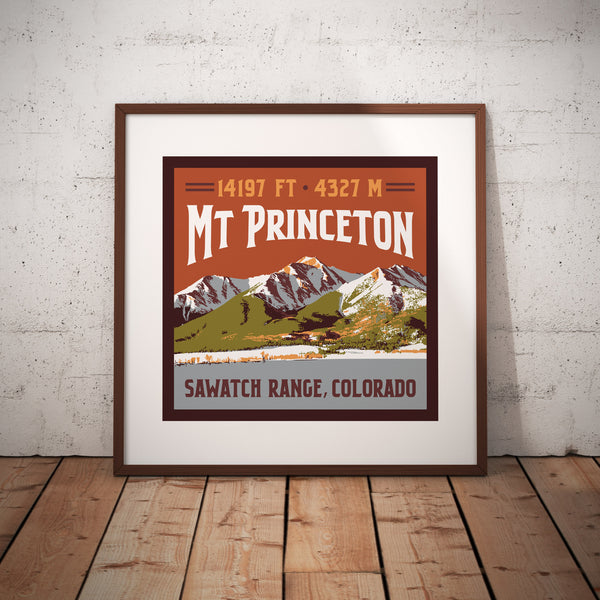 Mount Princeton Colorado 14er giclee art print poster